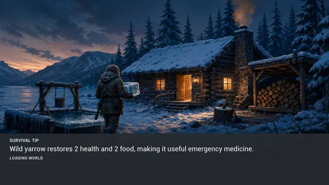 Minus Zero loading-screen illustration for: Wild yarrow restores 2 health and 2 food, making it useful emergency medicine.