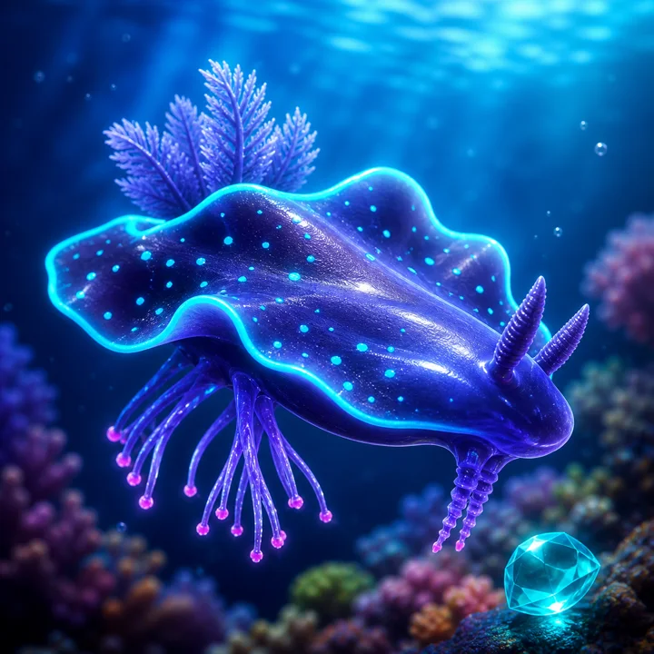 Aqua Breed app icon featuring a neon nudibranch