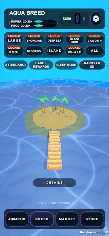 Aqua Breed free-swim island habitat