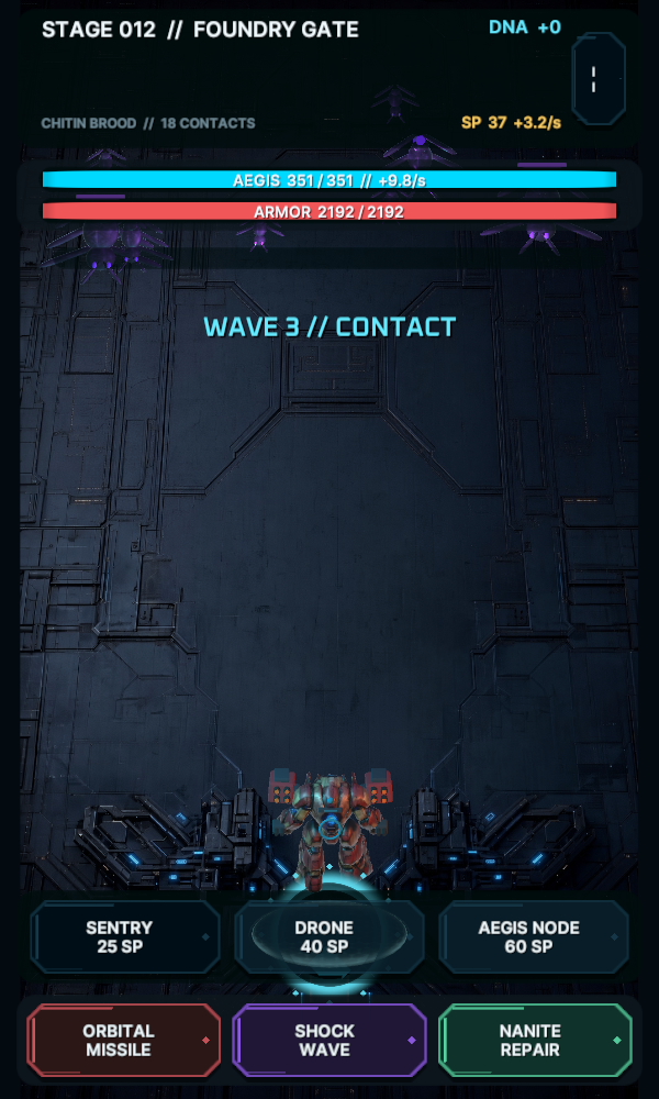 Last Line combat screen