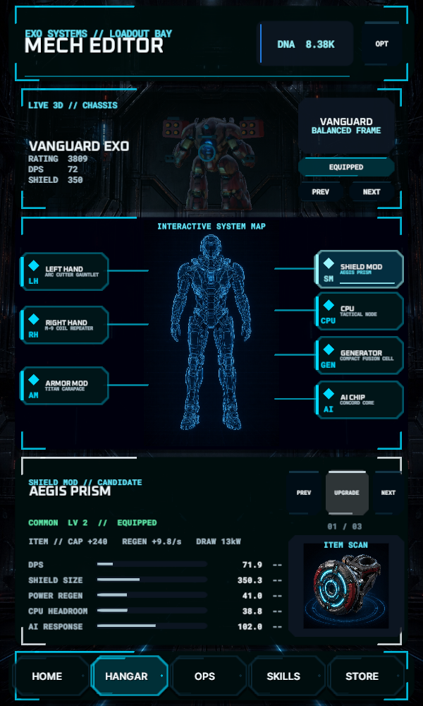 Last Line hangar screen