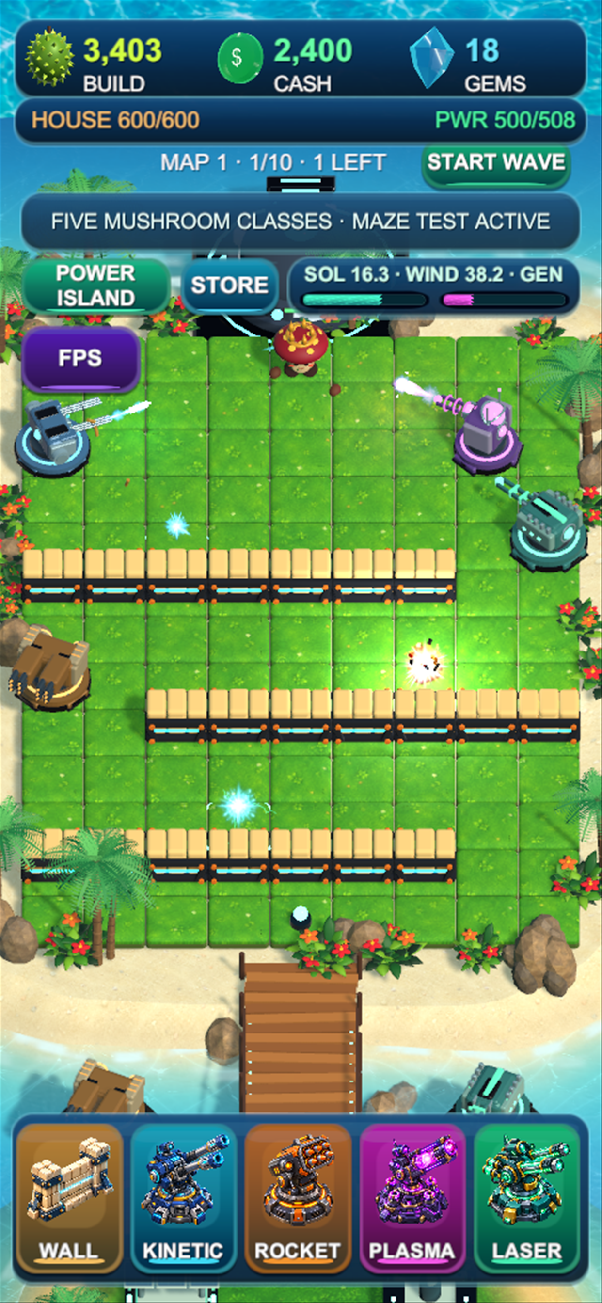 Dockside Defense island gameplay on iPhone