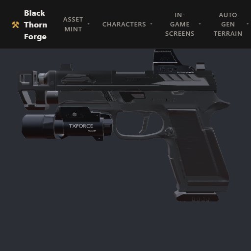 Pistol 001 preview from the Minus Zero item library