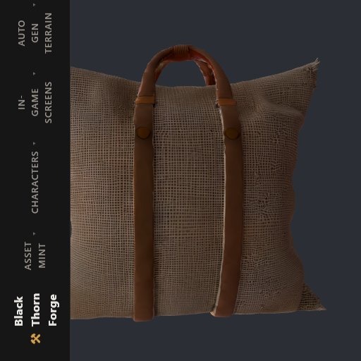 Small Rustic Burlap Seed Pouch With Tiny Brown Berry Seeds Spilling Out Over The preview from the Minus Zero item library