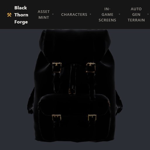 Backpack black preview from the Minus Zero item library